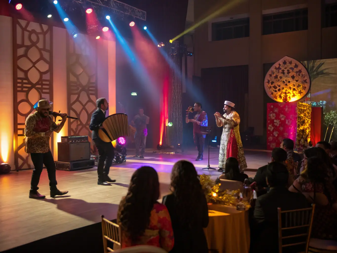 A photograph of a live performance supported by ASSOCIATION ZHYA, featuring local artists on stage, highlighting the organization's commitment to promoting local talent and cultural events.